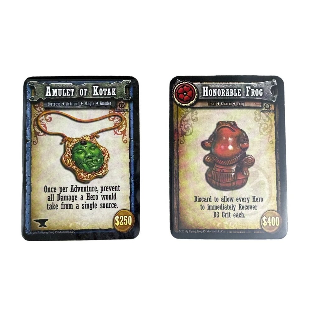 Shadows Of Brimstone Honorable Frog #340 Amulet of Kotak #341 Promo Cards